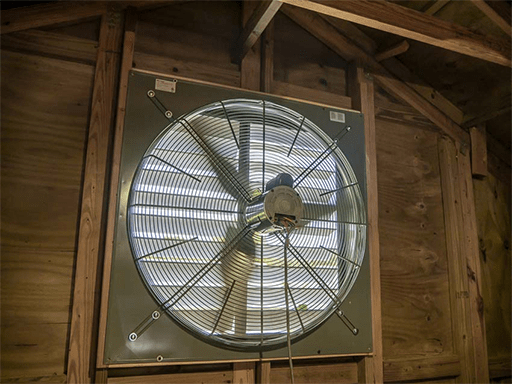 A sample of an installed industrial exhaust fan